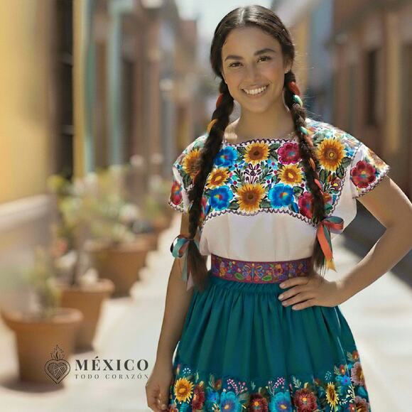 Mexican Folkloric belt day of the dead 5 de Mayo colorfull mexico todo corazon - Picture 1 of 4